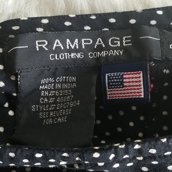 Rampage skirt black  w white polka dots uneven hem - Picture 3 of 10